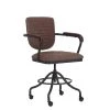 MOYCOR Chaises De Bureau Fauteuil De Bureau Pivotant En Noir Et Simili Cuir Marron -Bancs Soldes fauteuil de bureau pivotant en noir et simili cuir marron