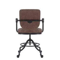MOYCOR Chaises De Bureau Fauteuil De Bureau Pivotant En Noir Et Simili Cuir Marron -Bancs Soldes fauteuil de bureau pivotant en noir et simili cuir marron 3