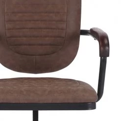 MOYCOR Chaises De Bureau Fauteuil De Bureau Pivotant En Noir Et Simili Cuir Marron -Bancs Soldes fauteuil de bureau pivotant en noir et simili cuir marron 4