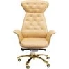 Kare Design Chaises De Bureau Fauteuil De Bureau Pivotant Réglable à Roulettes Beige Et Doré -Bancs Soldes fauteuil de bureau pivotant reglable a roulettes beige et dore