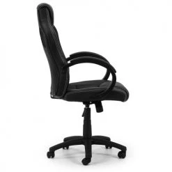 HOMN Chaises De Bureau Fauteuil De Bureau Réglable Et Inclinable Tapissé En Similicuir, Noir -Bancs Soldes fauteuil de bureau reglable et inclinable tapisse en similicuir noir 2