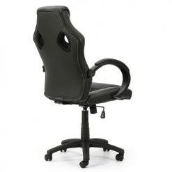 HOMN Chaises De Bureau Fauteuil De Bureau Réglable Et Inclinable Tapissé En Similicuir, Noir -Bancs Soldes fauteuil de bureau reglable et inclinable tapisse en similicuir noir 3