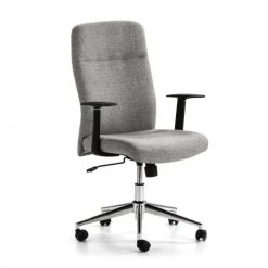 HOMN Chaises De Bureau Fauteuil De Bureau Relevable Et Reclinable, Tissu Gris Clair