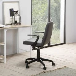 HOMN Chaises De Bureau Fauteuil De Bureau Relevable/reclinable Matelassé Tissu Gris Foncé -Bancs Soldes fauteuil de bureau relevable reclinable matelasse tissu gris fonce 1