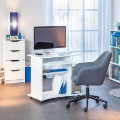 Bancs Soldes -Bancs Soldes fauteuil de bureau sur roulettes tissu gris 1