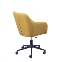 Altobuy Chaises De Bureau Fauteuil De Bureau Sur Roulettes Tissu Orange -Bancs Soldes fauteuil de bureau sur roulettes tissu orange 4