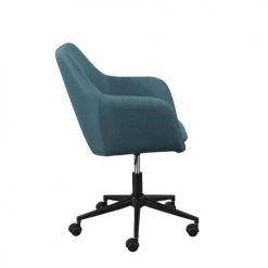 Bancs Soldes -Bancs Soldes fauteuil de bureau sur roulettes tissu turquoise 1