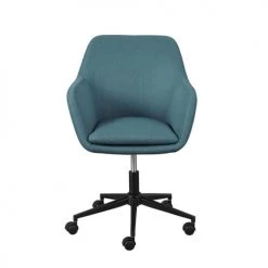 Altobuy Chaises De Bureau Fauteuil De Bureau Sur Roulettes Tissu Turquoise -Bancs Soldes fauteuil de bureau sur roulettes tissu turquoise 2