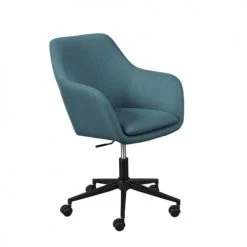Altobuy Chaises De Bureau Fauteuil De Bureau Sur Roulettes Tissu Turquoise
