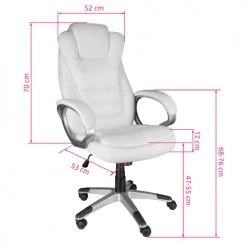 Tectake Chaises De Bureau Fauteuil De Direction Zulu Blanc -Bancs Soldes fauteuil de direction zulu blanc 2