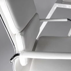 Angel Cerda Chaises De Bureau Fauteuil Pivotant Accoudoirs En Simili Cuir Blanc -Bancs Soldes fauteuil pivotant accoudoirs en simili cuir blanc 2