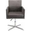 Kare Design Chaises De Bureau Fauteuil Pivotant Gris Et Acier Chromé -Bancs Soldes fauteuil pivotant gris et acier chrome