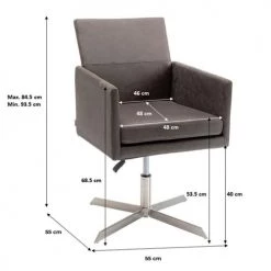 Kare Design Chaises De Bureau Fauteuil Pivotant Gris Et Acier Chromé -Bancs Soldes fauteuil pivotant gris et acier chrome 3