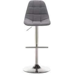 Moloo Chaises Et Tabourets De Bar HENRICK - Tabouret De Bar Réglable Tissu Gris Pied Métal Brossé (x2) -Bancs Soldes henrick tabouret de bar reglable tissu gris pied metal brosse x2 4