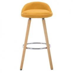 Moloo Chaises Et Tabourets De Bar JENSEN - Tabouret De Bar Scandinave Tissu Curry Pieds Hêtre (x2) -Bancs Soldes jensen tabouret de bar scandinave tissu curry pieds hetre x2 4