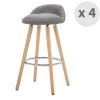 Moloo Chaises Et Tabourets De Bar JENSEN - Tabouret De Bar Scandinave Tissu Gris Pieds Hêtre (x4) -Bancs Soldes jensen tabouret de bar scandinave tissu gris pieds hetre x4