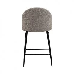 Drawer Chaises Et Tabourets De Bar Lot 2 Fauteuils De Bar 65cm En Tissu Bouclette Et Pieds Noirs Taupe -Bancs Soldes lot 2 fauteuils de bar 65cm en tissu bouclette et pieds noirs taupe 3