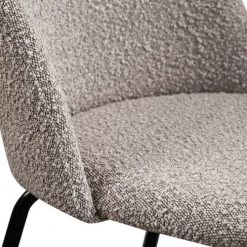 Drawer Chaises Et Tabourets De Bar Lot 2 Fauteuils De Bar 65cm En Tissu Bouclette Et Pieds Noirs Taupe -Bancs Soldes lot 2 fauteuils de bar 65cm en tissu bouclette et pieds noirs taupe 4