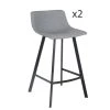 Meubletmoi Chaises Et Tabourets De Bar Lot 2 Tabourets De Bar Simili Gris -Bancs Soldes lot 2 tabourets de bar simili gris