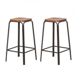 Meubletmoi Chaises Et Tabourets De Bar Lot 2 Tabourets De Bar Style Loft -Bancs Soldes lot 2 tabourets de bar style loft 1