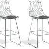 Beliani Chaises Et Tabourets De Bar Lot De 2 Chaises Argentées -Bancs Soldes lot de 2 chaises argentees