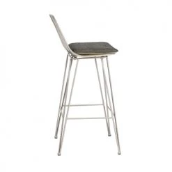 Pomax Chaises Et Tabourets De Bar Lot De 2 Chaises De Bar Design En Métal 67cm Gris Clair -Bancs Soldes lot de 2 chaises de bar design en metal 67cm gris clair 3