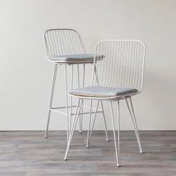 Pomax Chaises Et Tabourets De Bar Lot De 2 Chaises De Bar Design En Métal 67cm Gris Clair -Bancs Soldes lot de 2 chaises de bar design en metal 67cm gris clair 4
