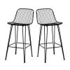 Pomax Chaises Et Tabourets De Bar Lot De 2 Chaises De Bar Design En Métal 67cm Noir -Bancs Soldes lot de 2 chaises de bar design en metal 67cm noir