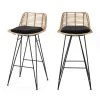 Drawer Chaises Et Tabourets De Bar Lot De 2 Chaises De Bar Design En Rotin 67cm