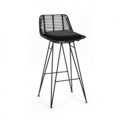 Drawer Chaises Et Tabourets De Bar Lot De 2 Chaises De Bar Design En Rotin 67cm Noir -Bancs Soldes lot de 2 chaises de bar design en rotin 67cm noir 2