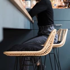 Drawer Chaises Et Tabourets De Bar Lot De 2 Chaises De Bar Design En Rotin 75cm -Bancs Soldes lot de 2 chaises de bar design en rotin 75cm 2