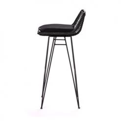 Drawer Chaises Et Tabourets De Bar Lot De 2 Chaises De Bar Design En Rotin 75cm Noir -Bancs Soldes lot de 2 chaises de bar design en rotin 75cm noir 4