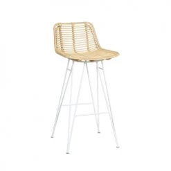Drawer Chaises Et Tabourets De Bar Lot De 2 Chaises De Bar Design En Rotin Pieds Blancs 75cm -Bancs Soldes lot de 2 chaises de bar design en rotin pieds blancs 75cm 2