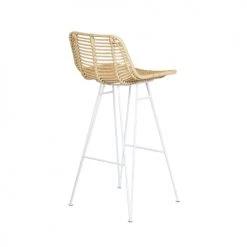 Drawer Chaises Et Tabourets De Bar Lot De 2 Chaises De Bar Design En Rotin Pieds Blancs 75cm -Bancs Soldes lot de 2 chaises de bar design en rotin pieds blancs 75cm 4