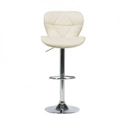 Beliani Chaises Et Tabourets De Bar Lot De 2 Chaises De Bar En Cuir PU Beige -Bancs Soldes lot de 2 chaises de bar en cuir pu beige 2