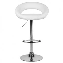 Beliani Chaises Et Tabourets De Bar Lot De 2 Chaises De Bar En Cuir PU Blanc -Bancs Soldes lot de 2 chaises de bar en cuir pu blanc 2