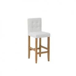 Beliani Chaises Et Tabourets De Bar Lot De 2 Chaises De Bar En Cuir PU Blanc Crème -Bancs Soldes lot de 2 chaises de bar en cuir pu blanc creme 4