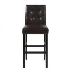 Beliani Chaises Et Tabourets De Bar Lot De 2 Chaises De Bar En Cuir PU Marron -Bancs Soldes lot de 2 chaises de bar en cuir pu marron 3