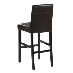 Beliani Chaises Et Tabourets De Bar Lot De 2 Chaises De Bar En Cuir PU Marron -Bancs Soldes lot de 2 chaises de bar en cuir pu marron 4