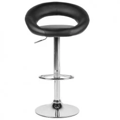 Beliani Chaises Et Tabourets De Bar Lot De 2 Chaises De Bar En Cuir PU Noir -Bancs Soldes lot de 2 chaises de bar en cuir pu noir 2