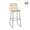 Now’s Home Chaises Et Tabourets De Bar Lot De 2 Chaises De Bar En Rotin -Bancs Soldes lot de 2 chaises de bar en rotin