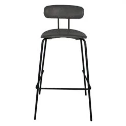 Meubles & Design Chaises Et Tabourets De Bar Lot De 2 Chaises De Bar En Simili Gris -Bancs Soldes lot de 2 chaises de bar en simili gris 1