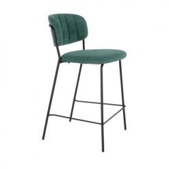 House Nordic Chaises Et Tabourets De Bar Lot De 2 Chaises De Bar En Tissu Et Métal Vert -Bancs Soldes lot de 2 chaises de bar en tissu et metal vert 3