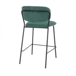 House Nordic Chaises Et Tabourets De Bar Lot De 2 Chaises De Bar En Tissu Et Métal Vert -Bancs Soldes lot de 2 chaises de bar en tissu et metal vert 4