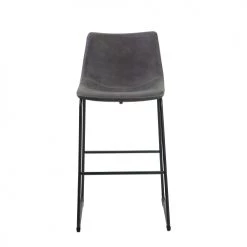Beliani Chaises Et Tabourets De Bar Lot De 2 Chaises De Bar En Tissu Gris -Bancs Soldes lot de 2 chaises de bar en tissu gris 2