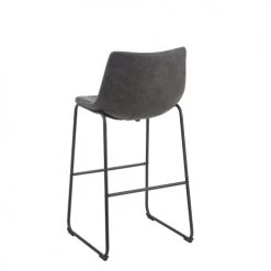 Beliani Chaises Et Tabourets De Bar Lot De 2 Chaises De Bar En Tissu Gris -Bancs Soldes lot de 2 chaises de bar en tissu gris 4