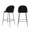 House Nordic Chaises Et Tabourets De Bar Lot De 2 Chaises De Bar En Velours Et Métal Noir 2 House Nordic Chaises Et Tabourets De Bar Lot De 2 Chaises De Bar En Velours Et Métal Noir -Bancs Soldes lot de 2 chaises de bar en velours et metal noir