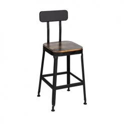Drawer Chaises Et Tabourets De Bar Lot De 2 Chaises De Bar Métal Et Bois 63cm Bois Foncé Et Noir -Bancs Soldes lot de 2 chaises de bar metal et bois 63cm bois fonce et noir 4