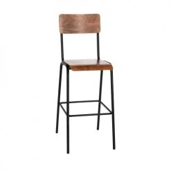 Drawer Chaises Et Tabourets De Bar Lot De 2 Chaises De Bar Métal Et Bois 67cm Métal Et Bois Foncé -Bancs Soldes lot de 2 chaises de bar metal et bois 67cm metal et bois fonce 3