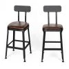 Drawer Chaises Et Tabourets De Bar Lot De 2 Chaises De Bar Métal Et Simili 63cm Marron -Bancs Soldes lot de 2 chaises de bar metal et simili 63cm marron